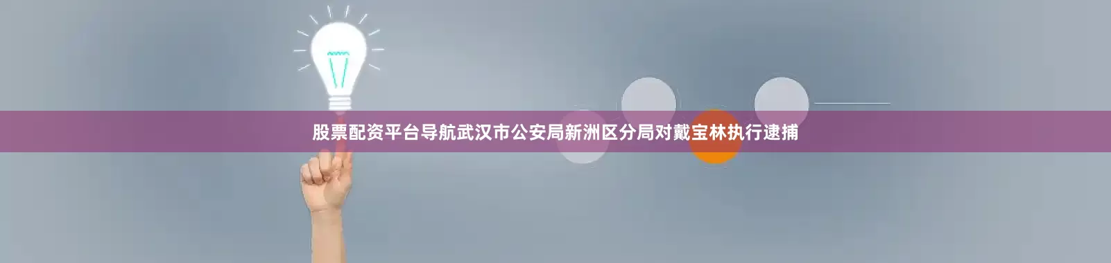 股票配资平台导航武汉市公安局新洲区分局对戴宝林执行逮捕